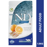 N&D OCEAN HERRING & ORANGE Adult Cat Dry Food 1.5KG