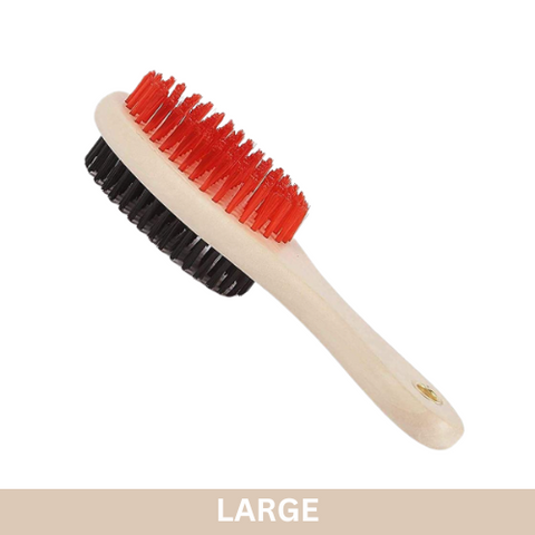 Wooden Polish Brush Double Side Grooming & Shedding Comb