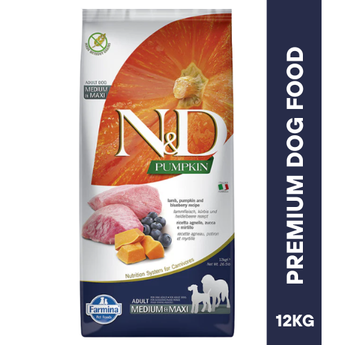 N&D PUMPKIN LAMB Adult Medium Dog Dry Food 12KG