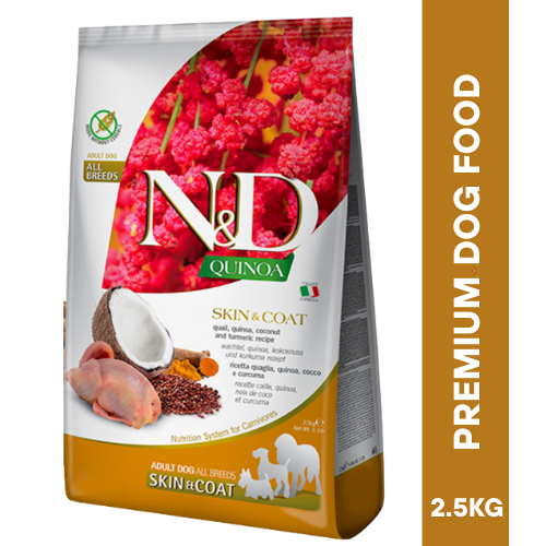 Farmina N&D QUINOA  SKIN & COAT Quail Adult All Breed Dry Food