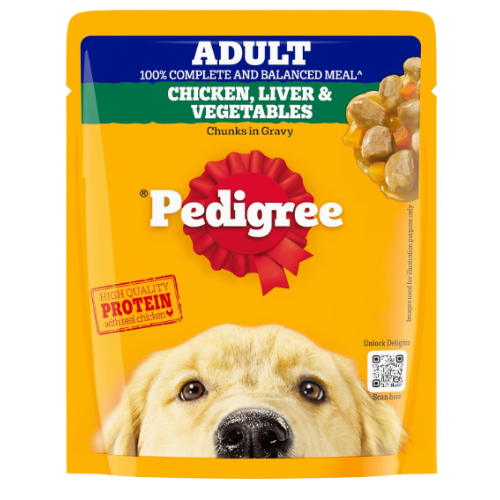 Pedigree Grilled Liver Chunks Veg Adult Gravy