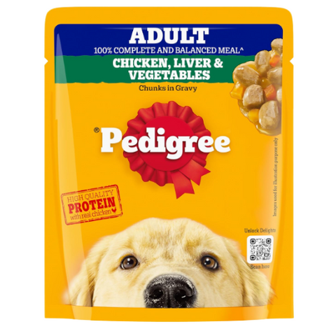 Pedigree Grilled Liver Chunks Veg Adult Gravy