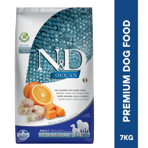 N&D OCEAN COD, PUMPKIN & ORANGE Adult Medium Dog Dry Food