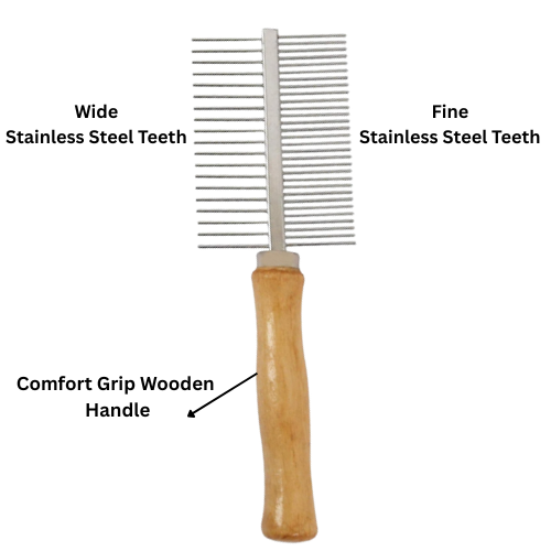 Wooden Steel Comb 2 Side