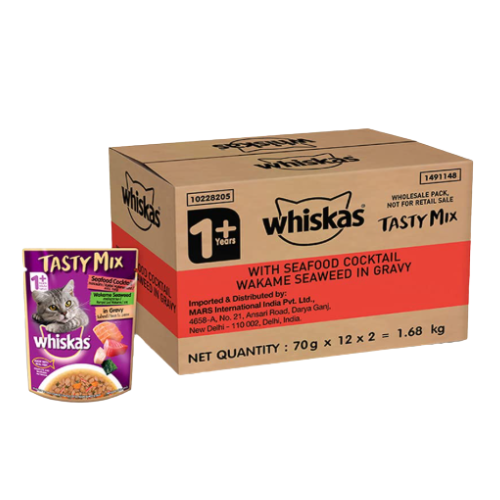 Whiskas Seafood Cocktail Wakame Seaweed Wet Food