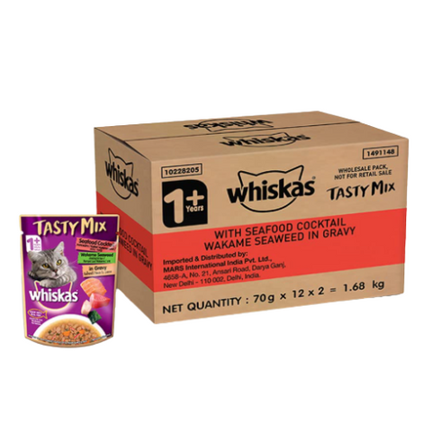 Whiskas Seafood Cocktail Wakame Seaweed Wet Food
