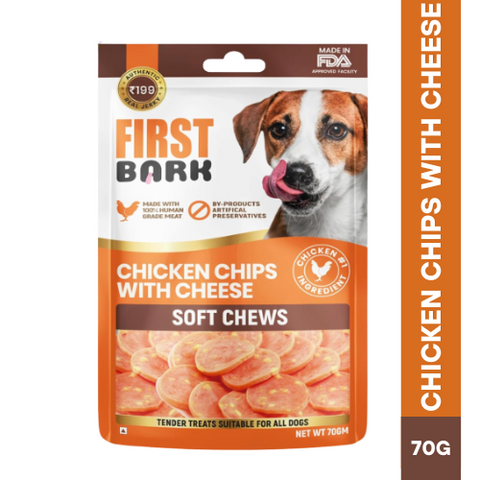 FIRST BARK Chicken Chips with Cheese Jerky