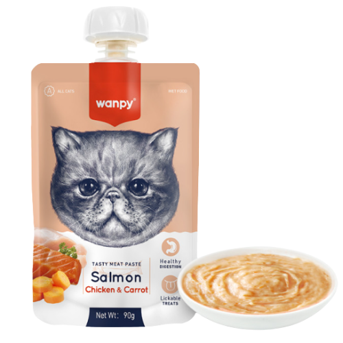 WANPY Meat Paste Salmon Chicken & Carrot For Cats