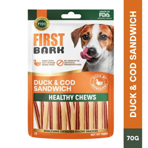 FIRST BARK Duck & Cod Sandwich Jerky