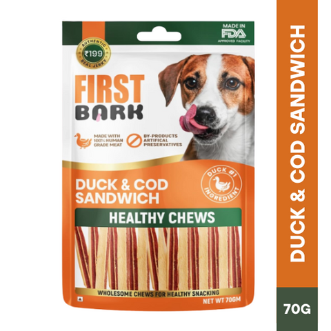 FIRST BARK Duck & Cod Sandwich Jerky